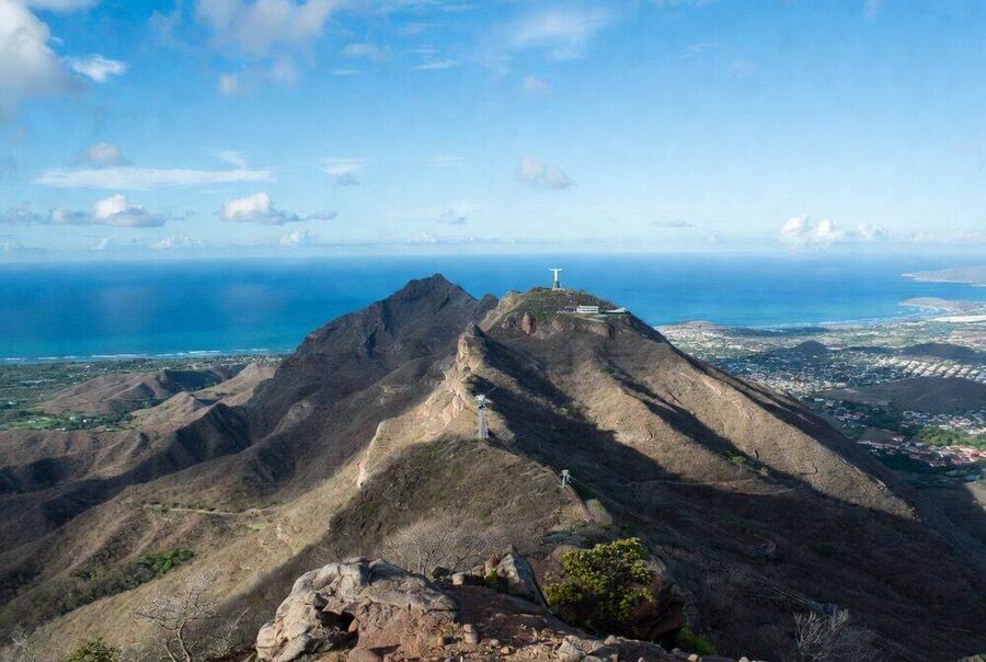 Loma Isabel de Torres mountain Puerto Plata with Christ statue